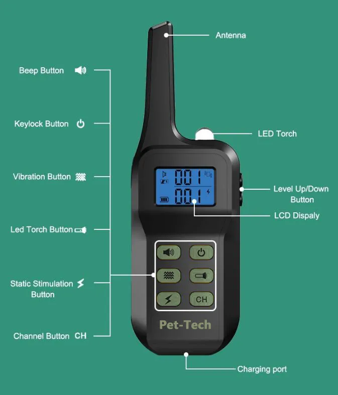 2 in 1 - Bark & Remote training collar (1 - 3 dogs)
