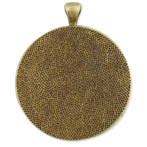 20  Antique Bronze Round Zinc Alloy Cameo Cabochon Base Setting Pendants;fit 38mm cabochon
