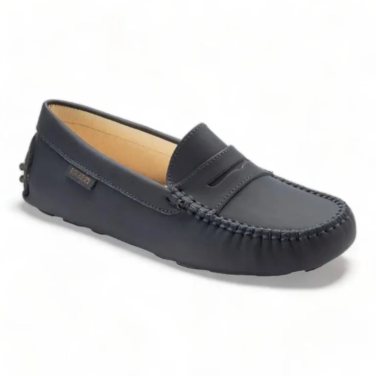 2582 - Navy Sahara Girls Mocassin Loafer