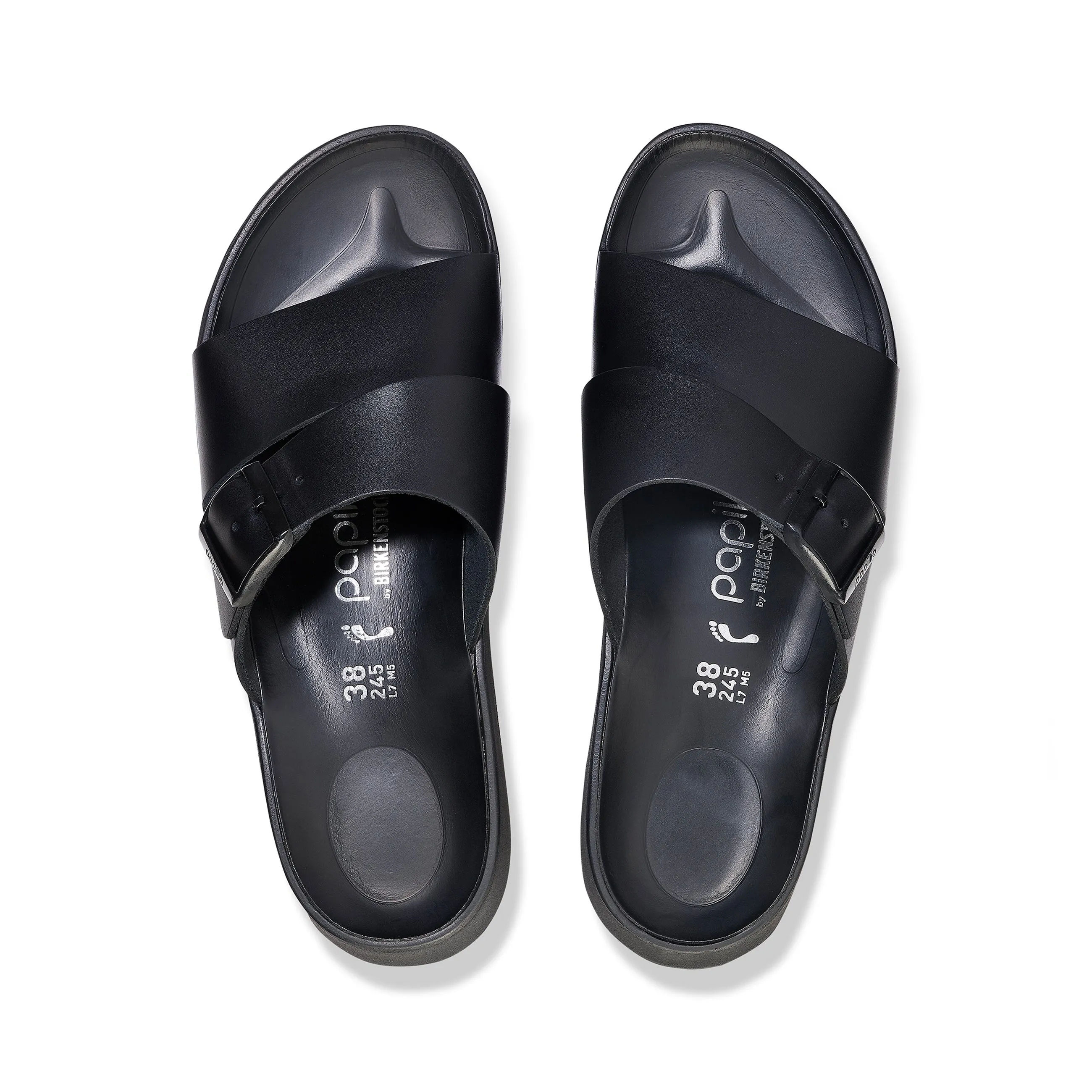 Almina Exquisite Platform Wedge Black Smooth Leather