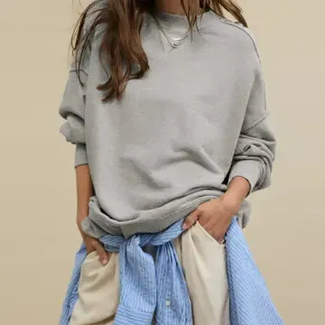 Balloon Sleeves Slit Sweatshirt