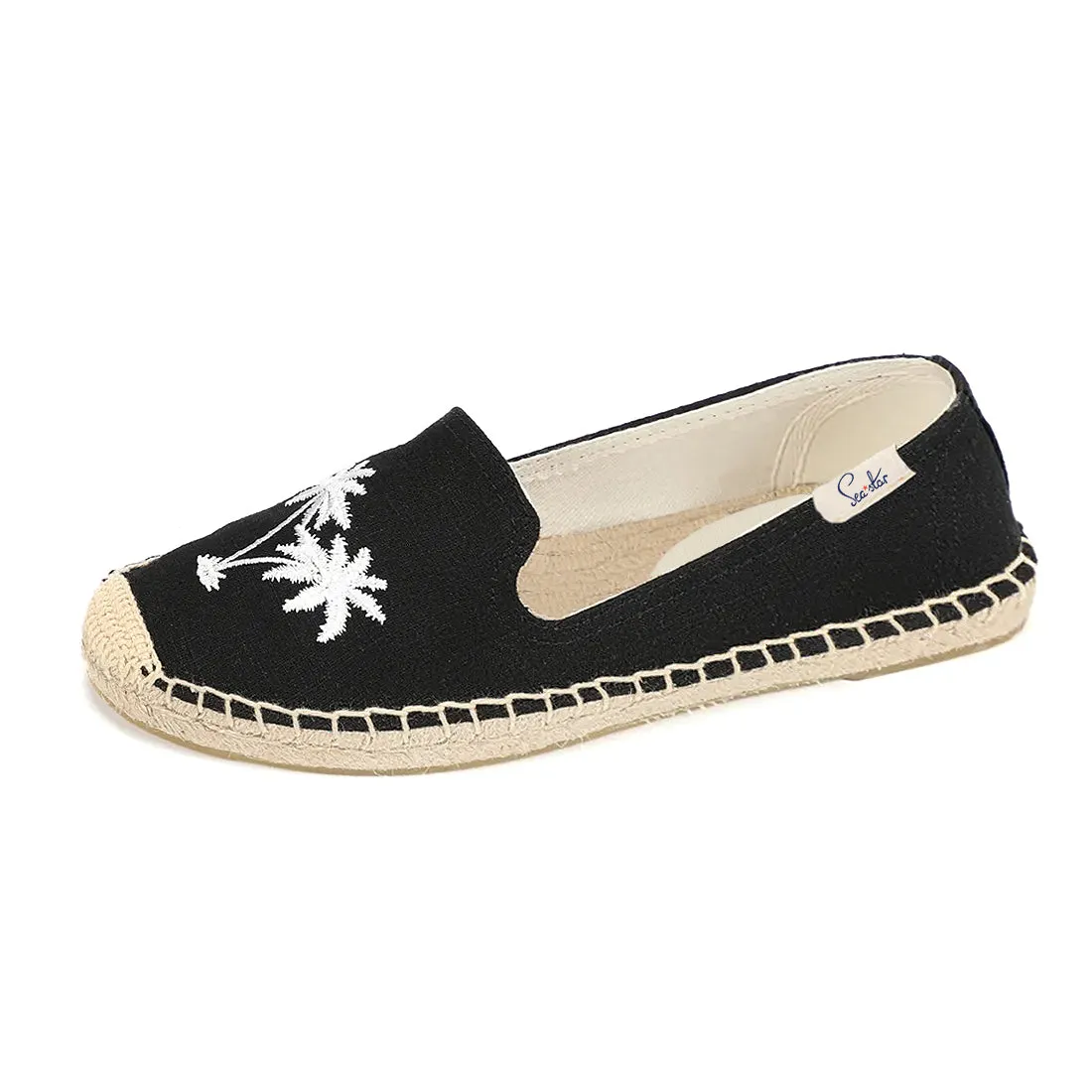 Bayside Beach Club Espadrille Palmtree Black
