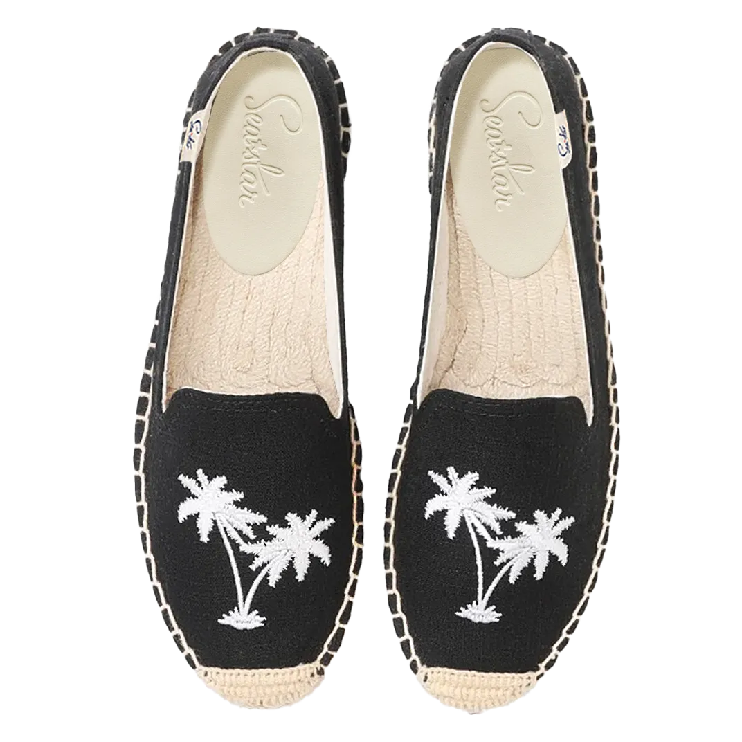 Bayside Beach Club Espadrille Palmtree Black