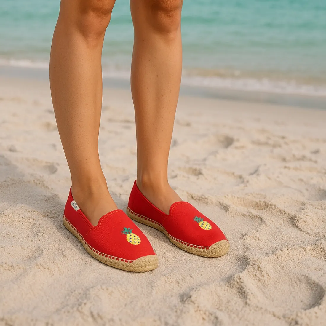 Bayside Beach Club Espadrille Pineapple Red