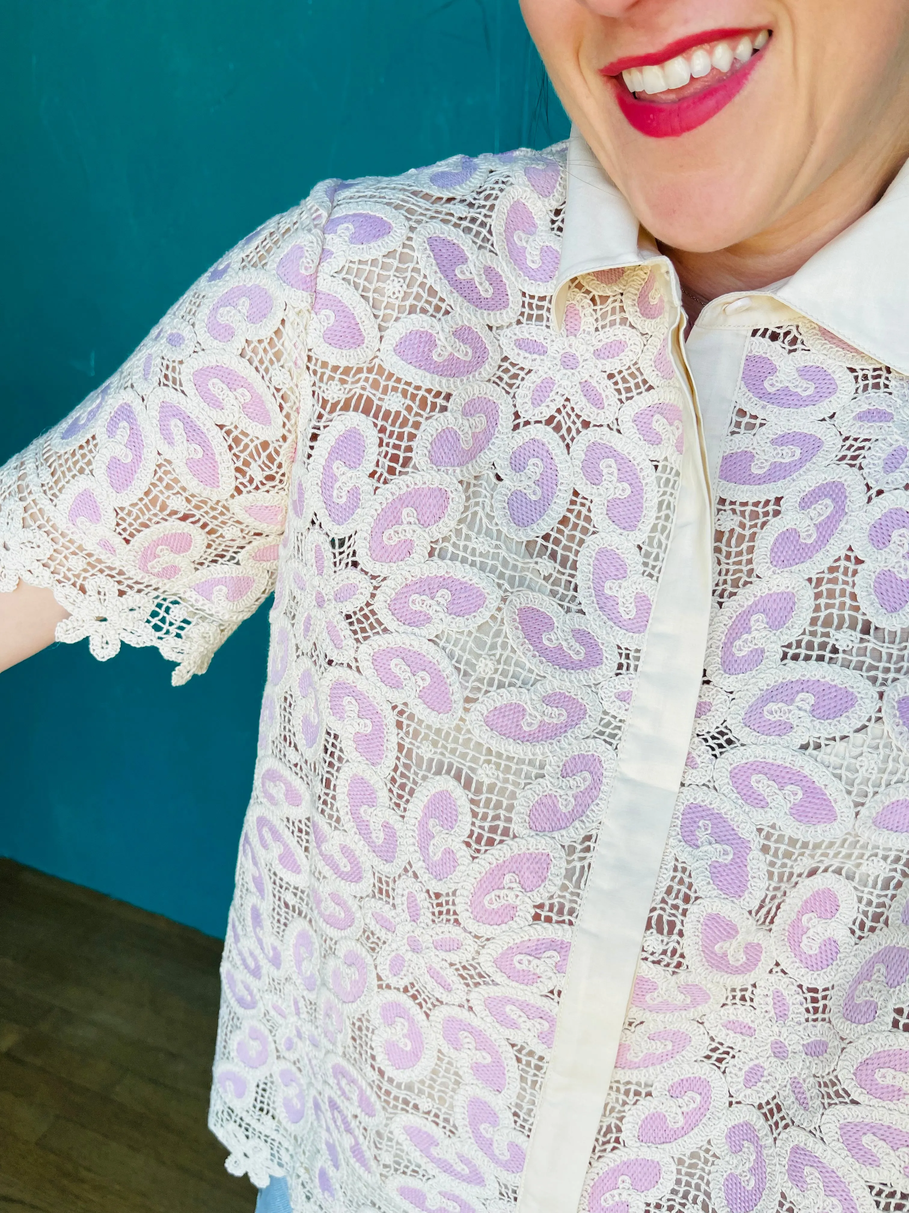 Billie Lace Button Down Shirt