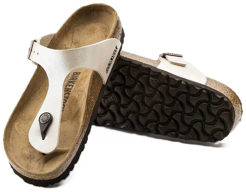 Birkenstock Gizeh Sandals - Graceful Pearl White Birko-Flor | Comfortable Cork Footbed