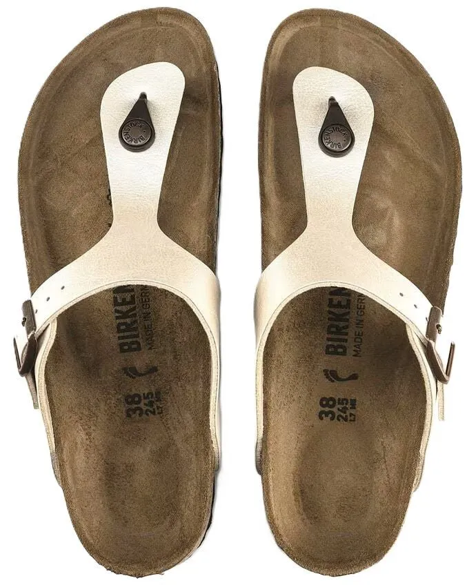 Birkenstock Gizeh Sandals - Graceful Pearl White Birko-Flor | Comfortable Cork Footbed