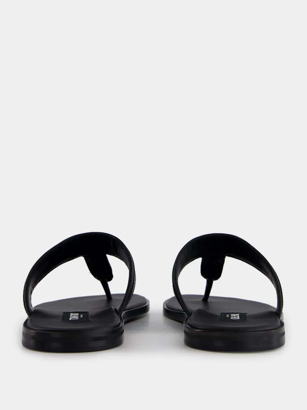 Black Smooth Leather Sandals