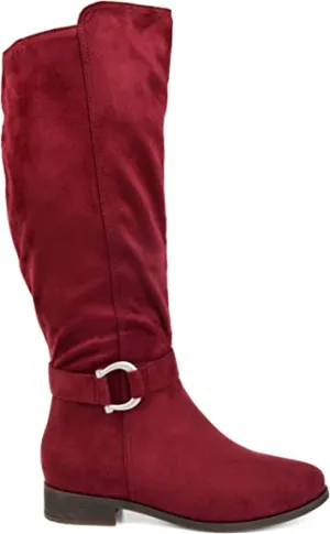 Brinley Co Comfort Womens Classic Riding Boot Wine, 8 Regular US