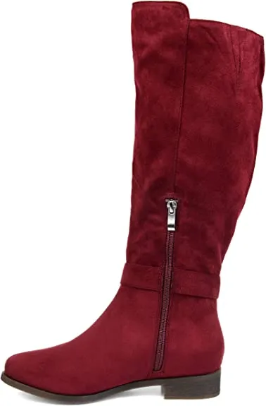 Brinley Co Comfort Womens Classic Riding Boot Wine, 8 Regular US