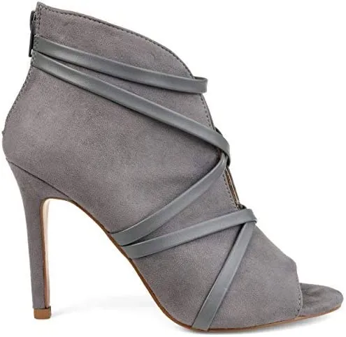 Brinley Co. Womens Center Cutout Bootie Grey, 10 Regular US