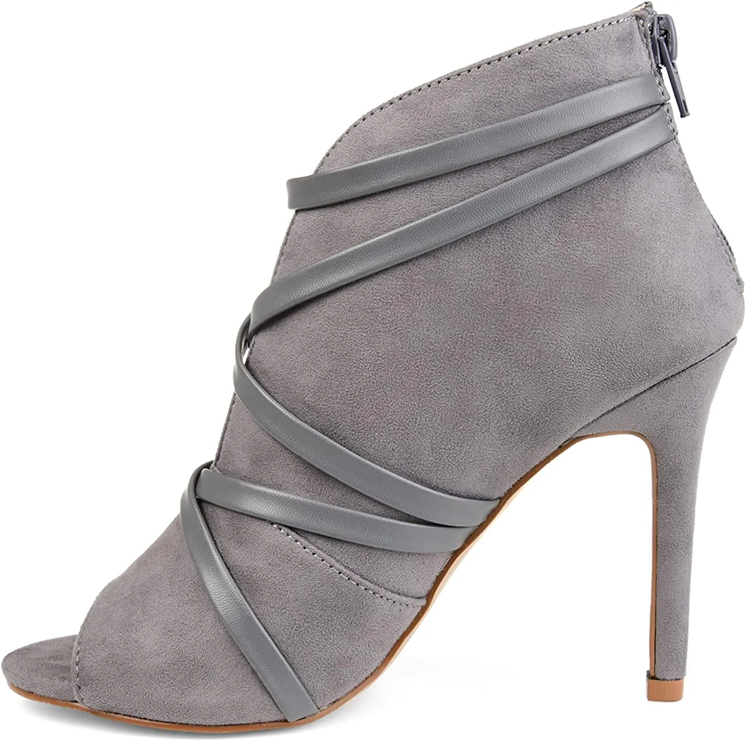 Brinley Co. Womens Center Cutout Bootie Grey, 10 Regular US