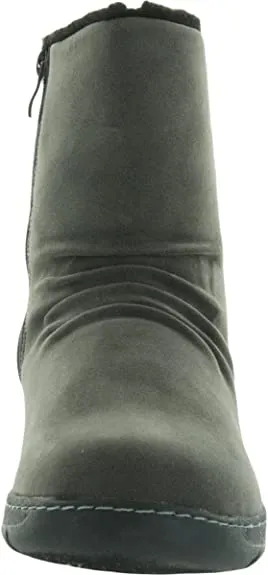 Brinley Co. Womens Slouch Tread Sole Winter Boot Grey, 7.5 Regular US