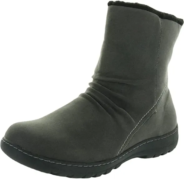 Brinley Co. Womens Slouch Tread Sole Winter Boot Grey, 7.5 Regular US