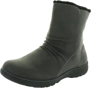 Brinley Co. Womens Slouch Tread Sole Winter Boot Grey, 7.5 Regular US
