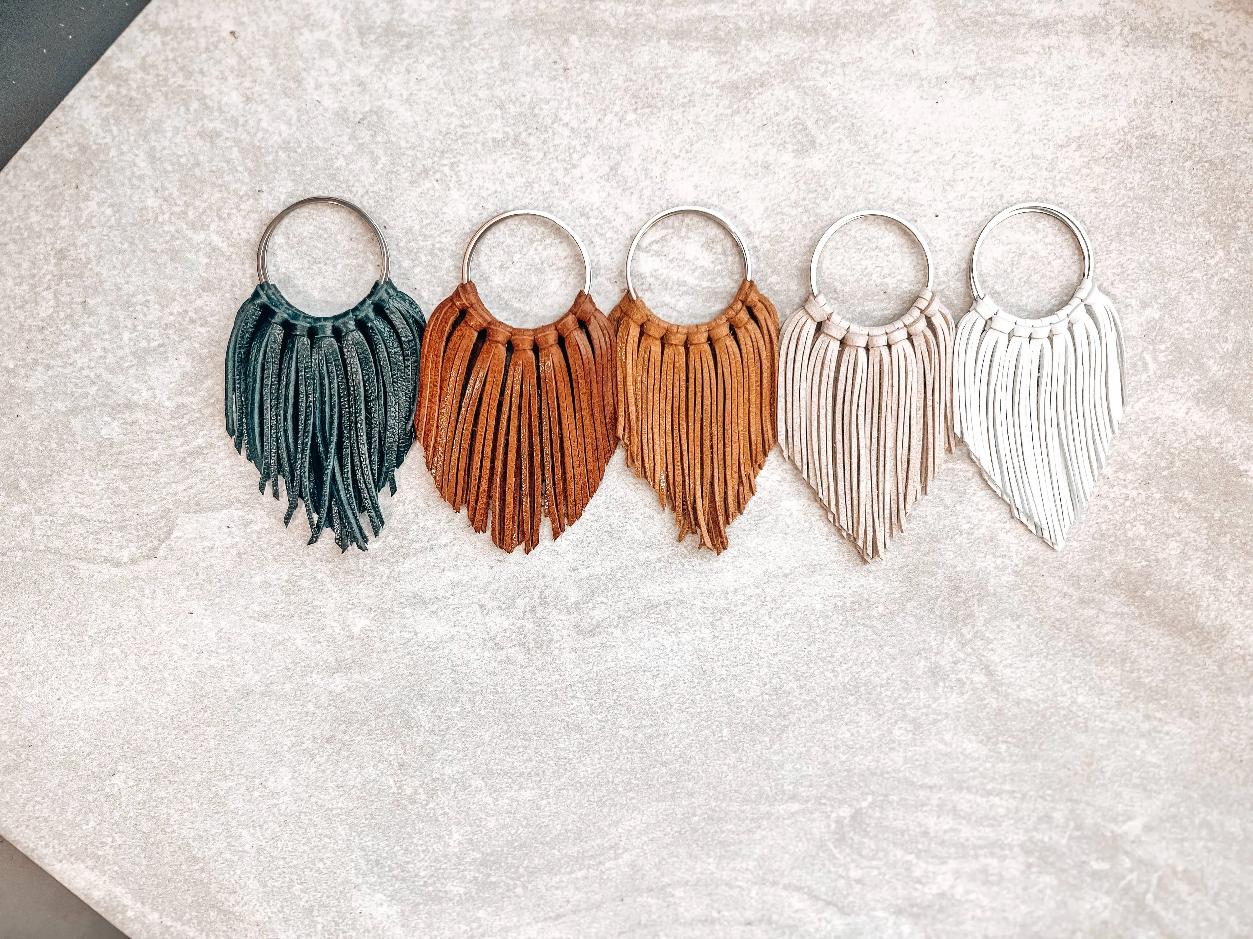 Brown Fringed in Faith Cascade Fringe Hoops Earrings