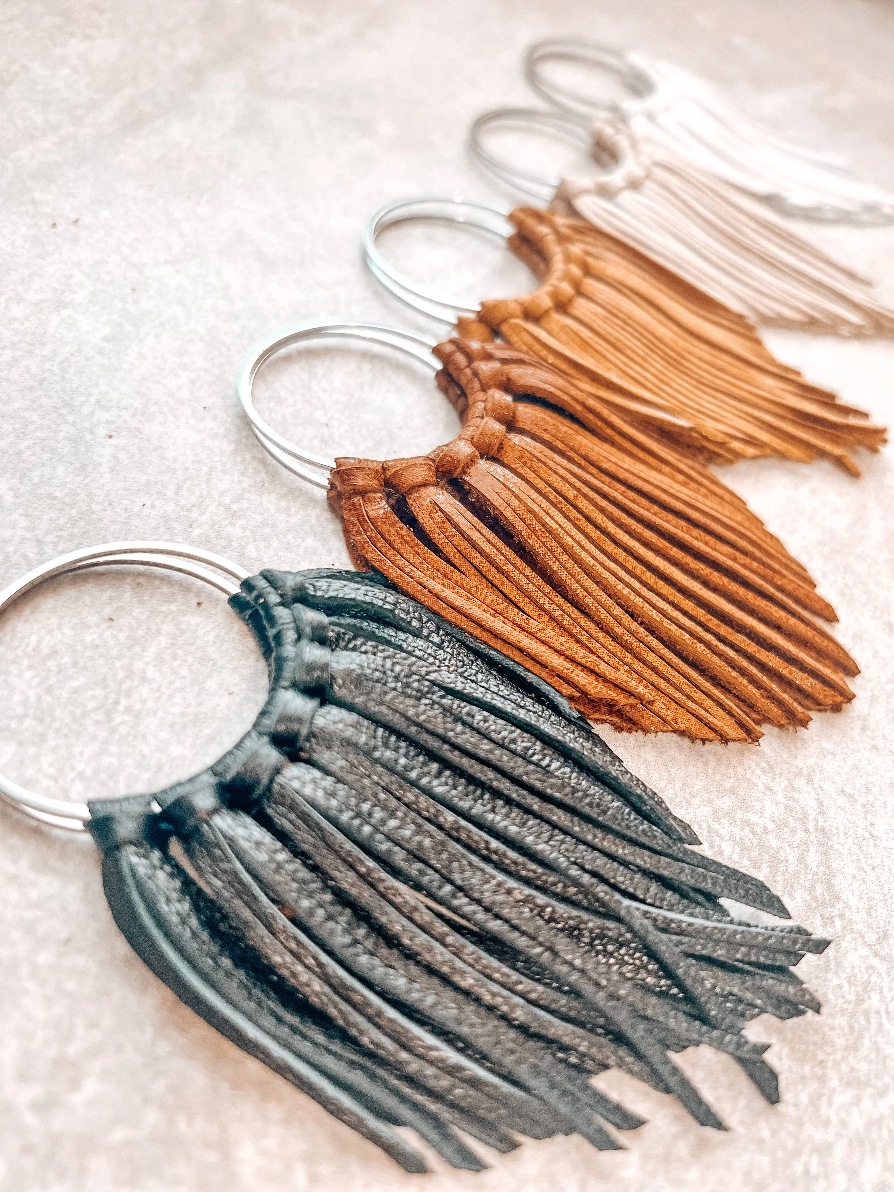 Brown Fringed in Faith Cascade Fringe Hoops Earrings