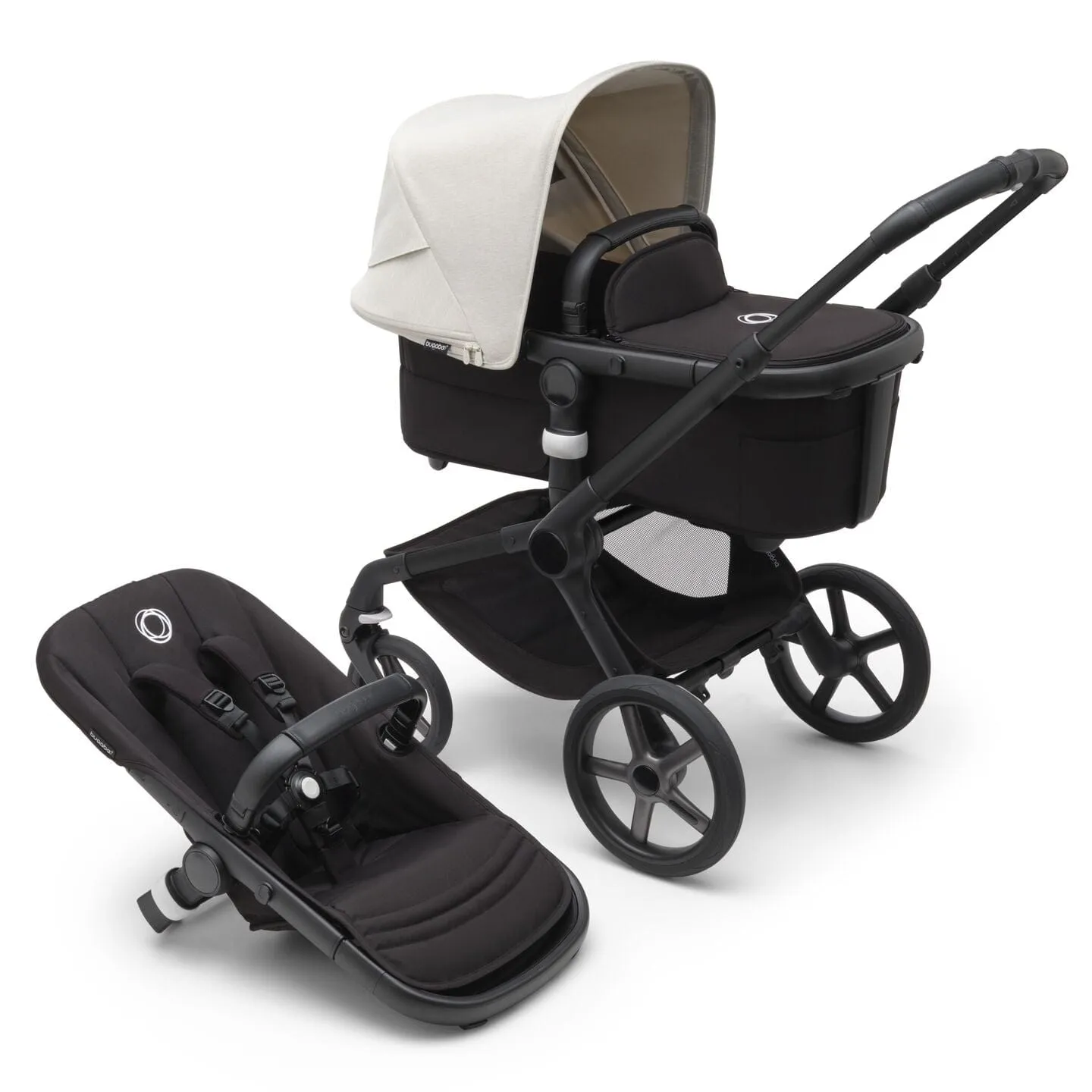 Bugaboo Fox 5, Pebble 360 and Base Travel System - Black/Misty White