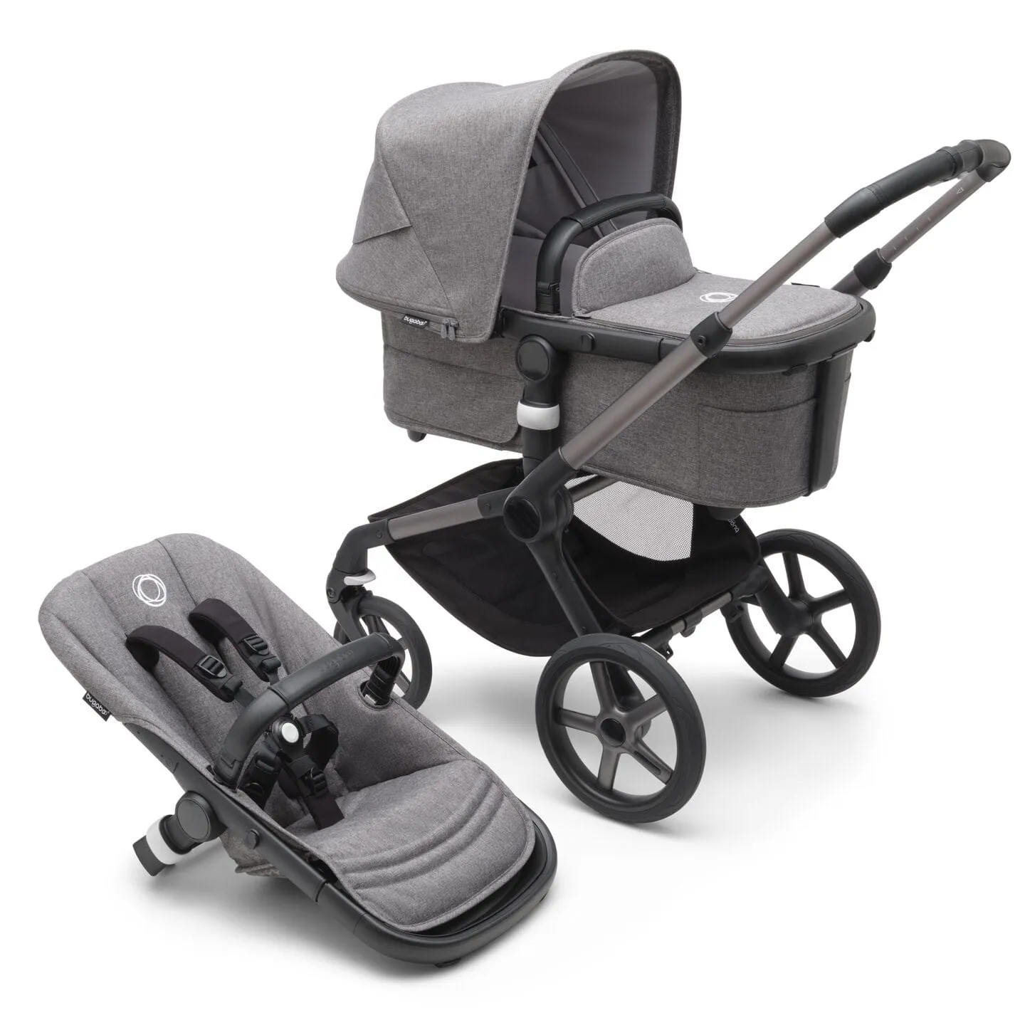 Bugaboo Fox 5, Pebble 360 and Base Travel System - Graphite/Grey Melange