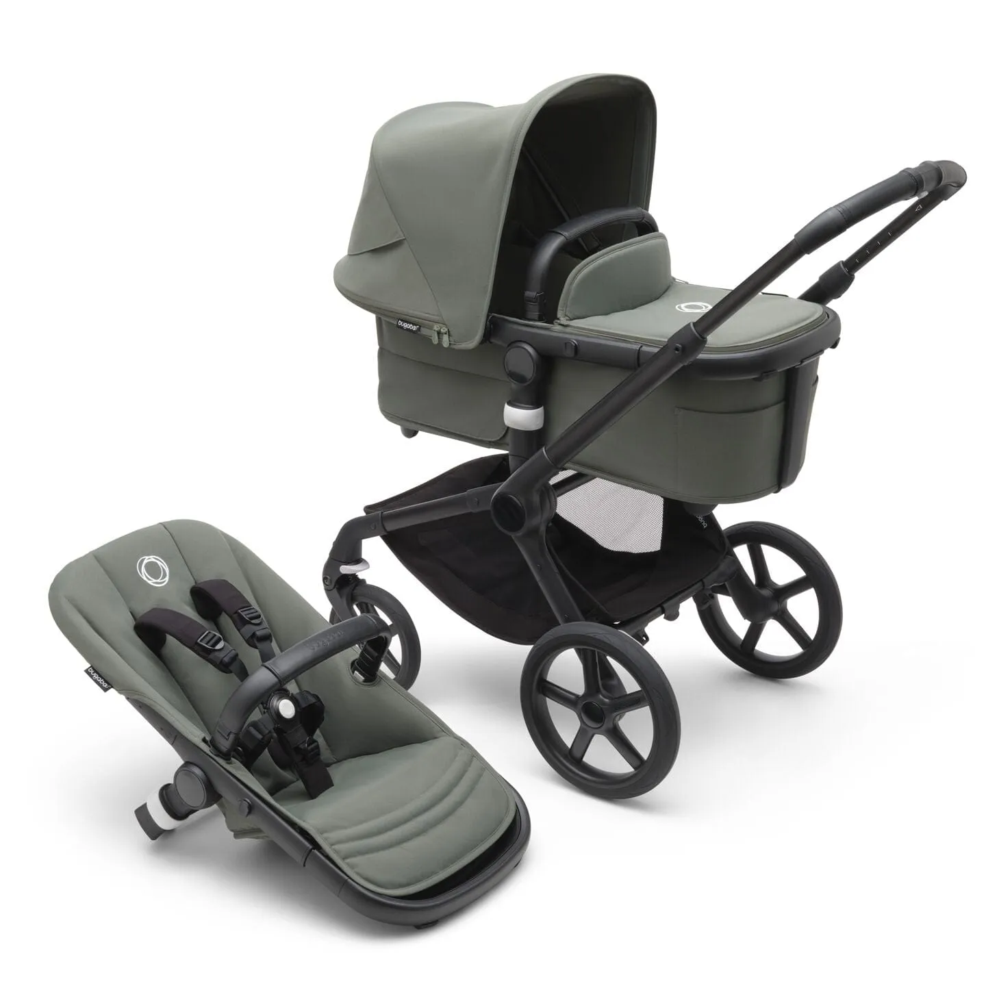 Bugaboo Fox 5, Pebble 360 PRO 2 and Base Travel System - Black/Forest Green