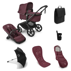 Bugaboo Fox 5 Renew Complete Bundle - Black/Dark Cherry/Dark Cherry