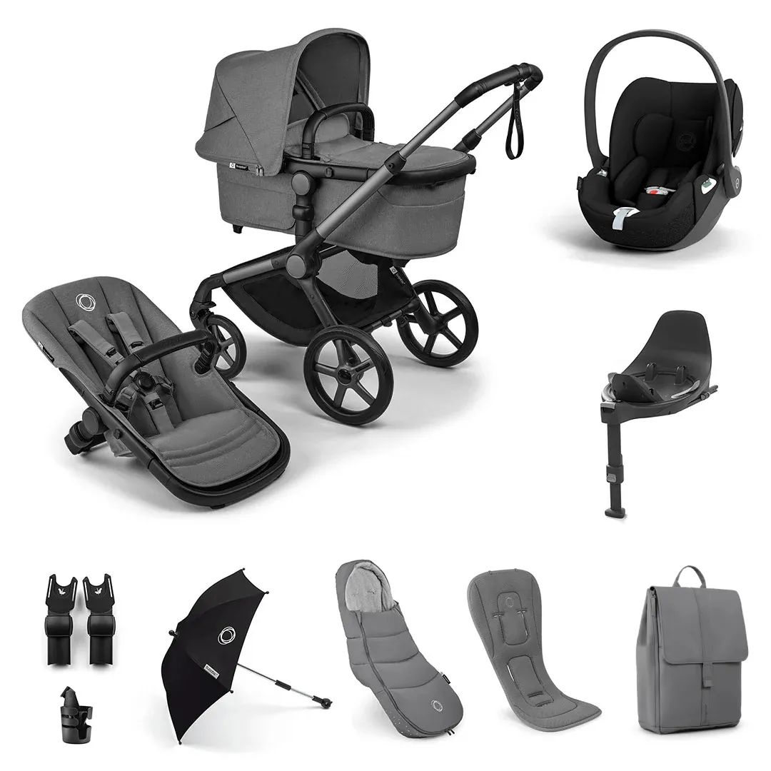 Bugaboo Fox 5 Renew Ultimate (Cloud T) Travel System - Graphite/Moon Grey/Moon Grey