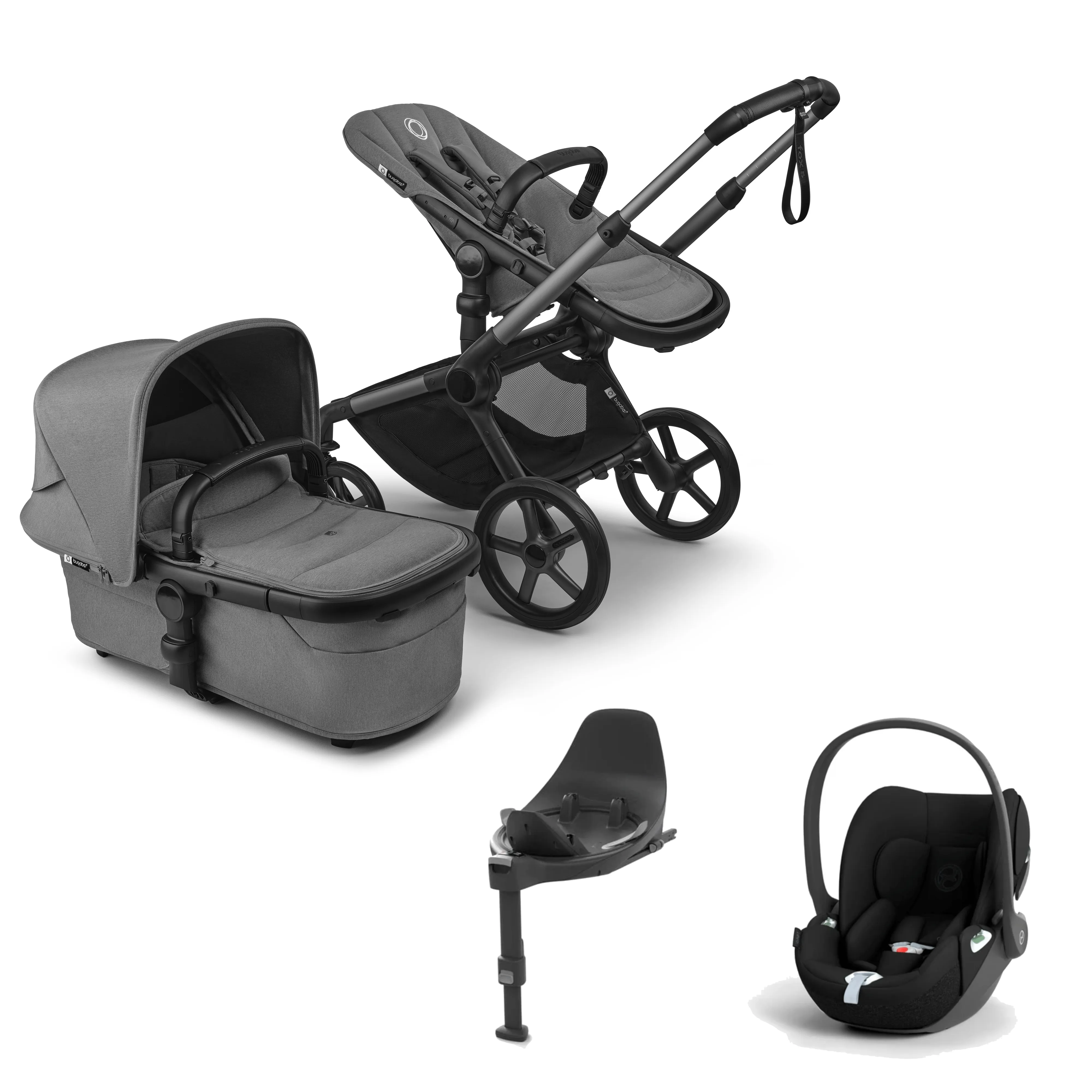 Bugaboo Fox 5 Renew Ultimate (Cloud T) Travel System - Graphite/Moon Grey/Moon Grey