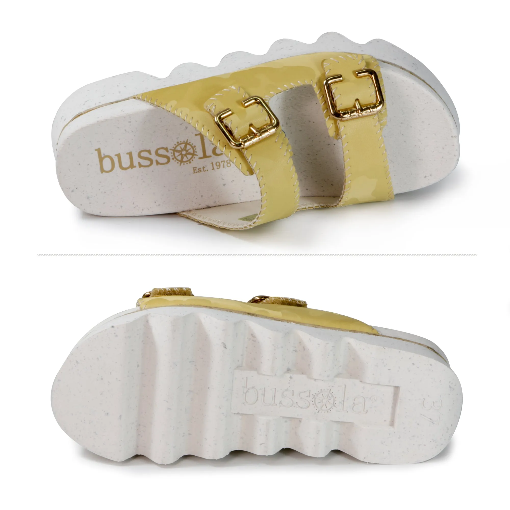 Capri Buckle Strap Slide Sandals (Jojoba)