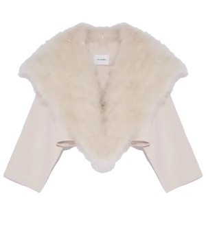 Cashmere Feather Jacket in Albatre