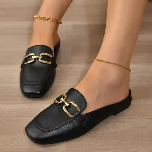 Celeste | Gold-Buckle Loafers