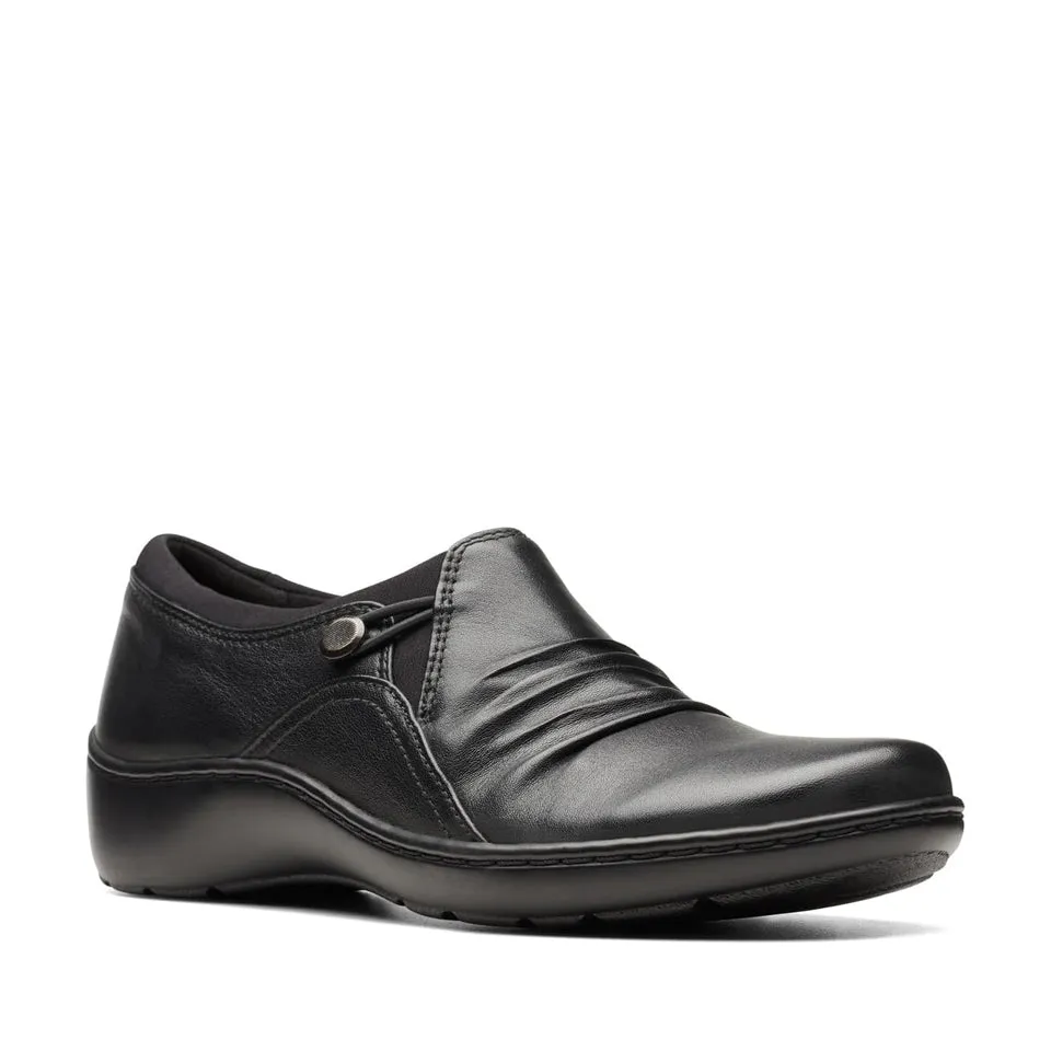Clarks Women's Cora Dusk Black Leather 26174493