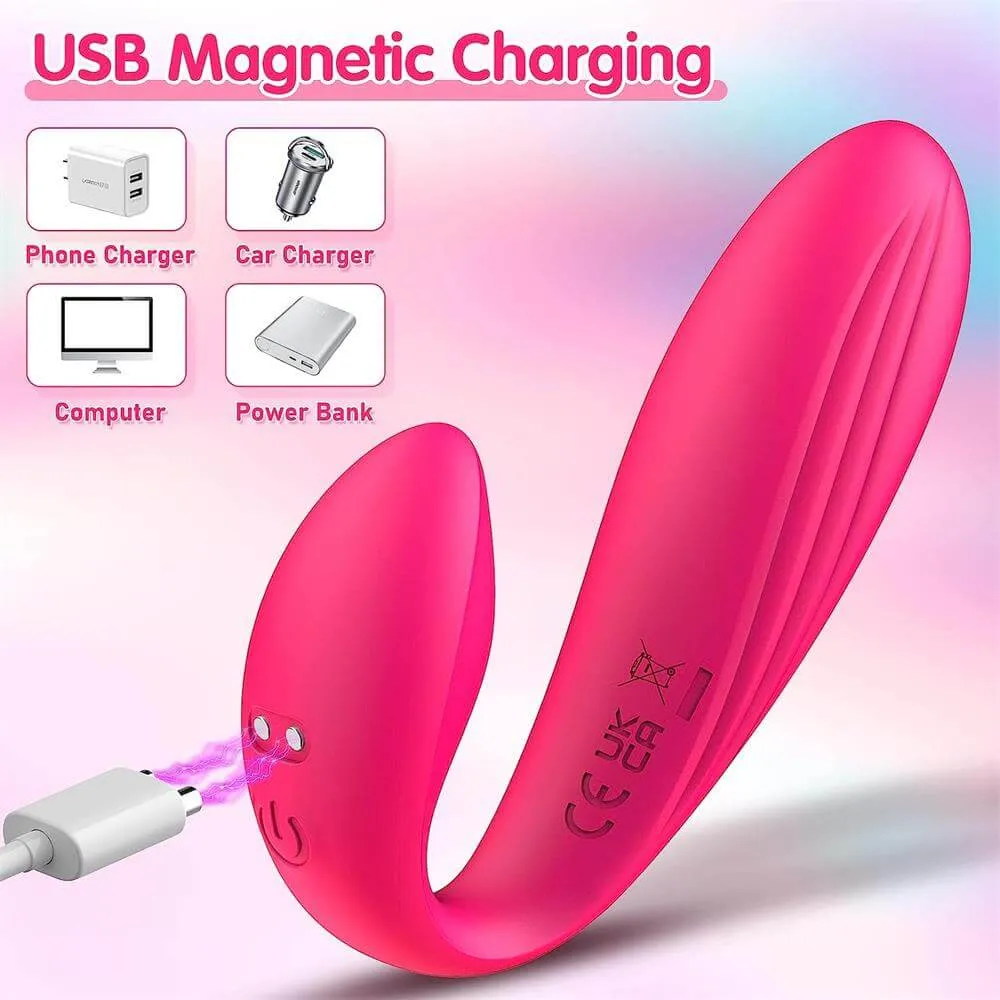 Connection C-Shape Remote Control Dual-Ended Vibrator for Clitoris & G-spot #Free Gift