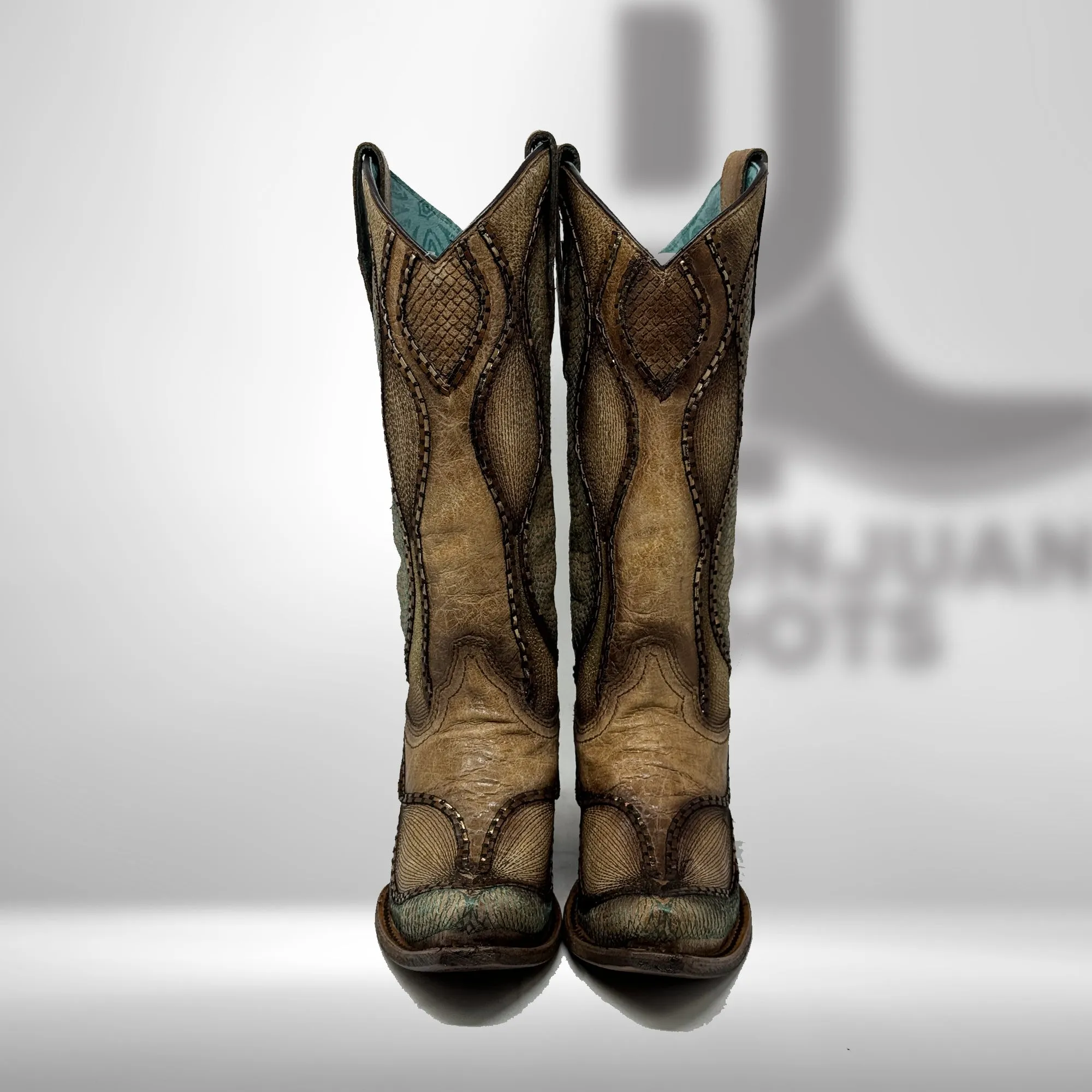 Corral Woman's Saddle Wavy Embroidery Boots