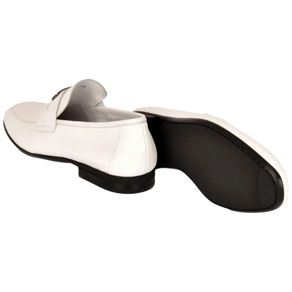 Corrente Men’s White Buttersoft Calfskin Round Toe Soft Loafer
