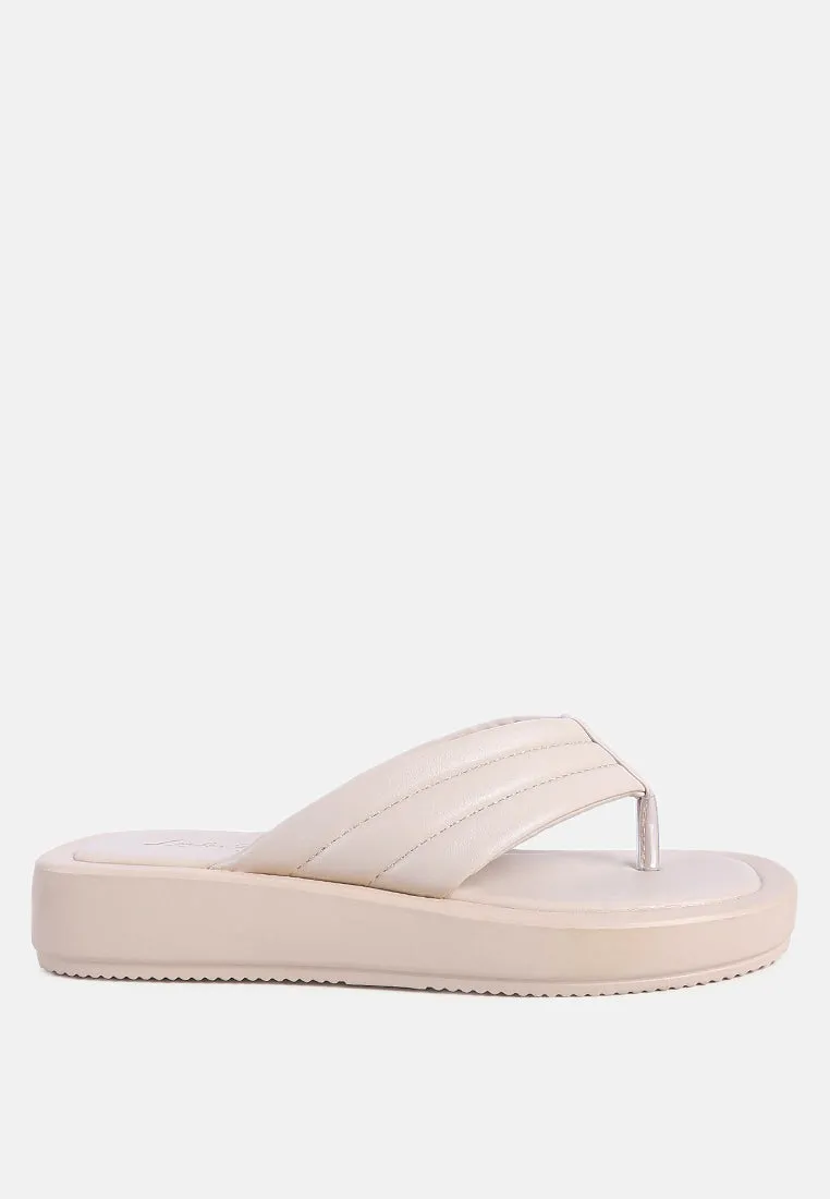Couette Quilted Thong Platform Sandals