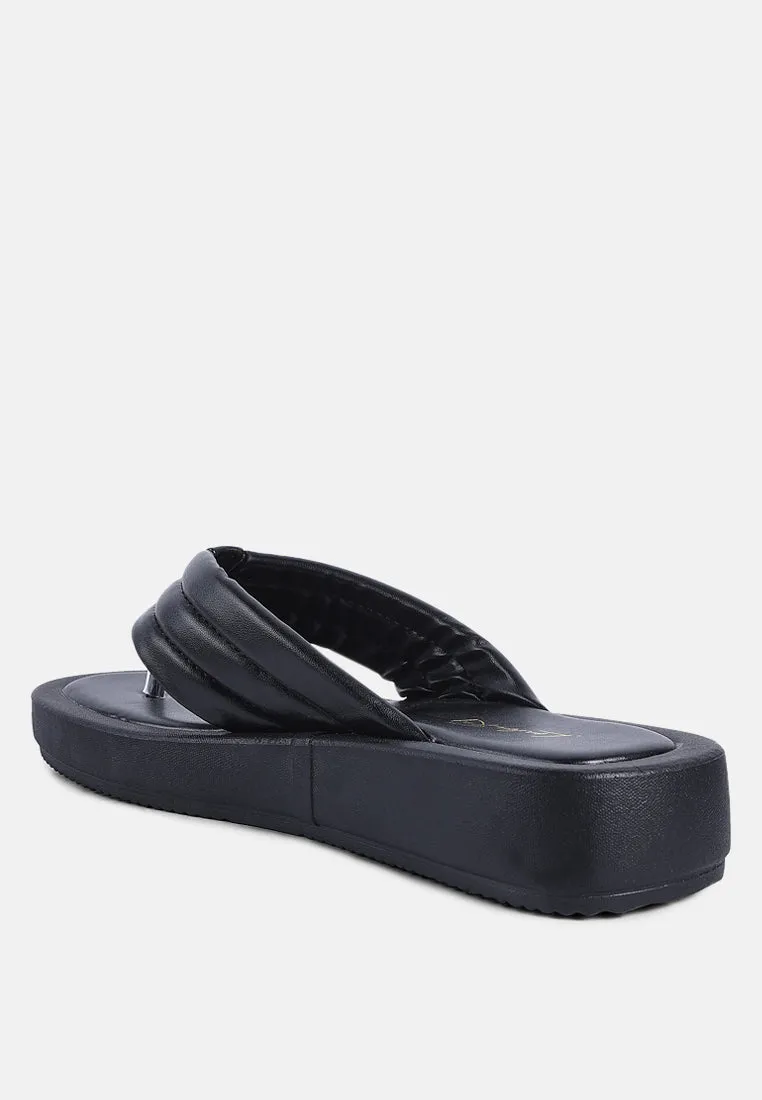 Couette Quilted Thong Platform Sandals