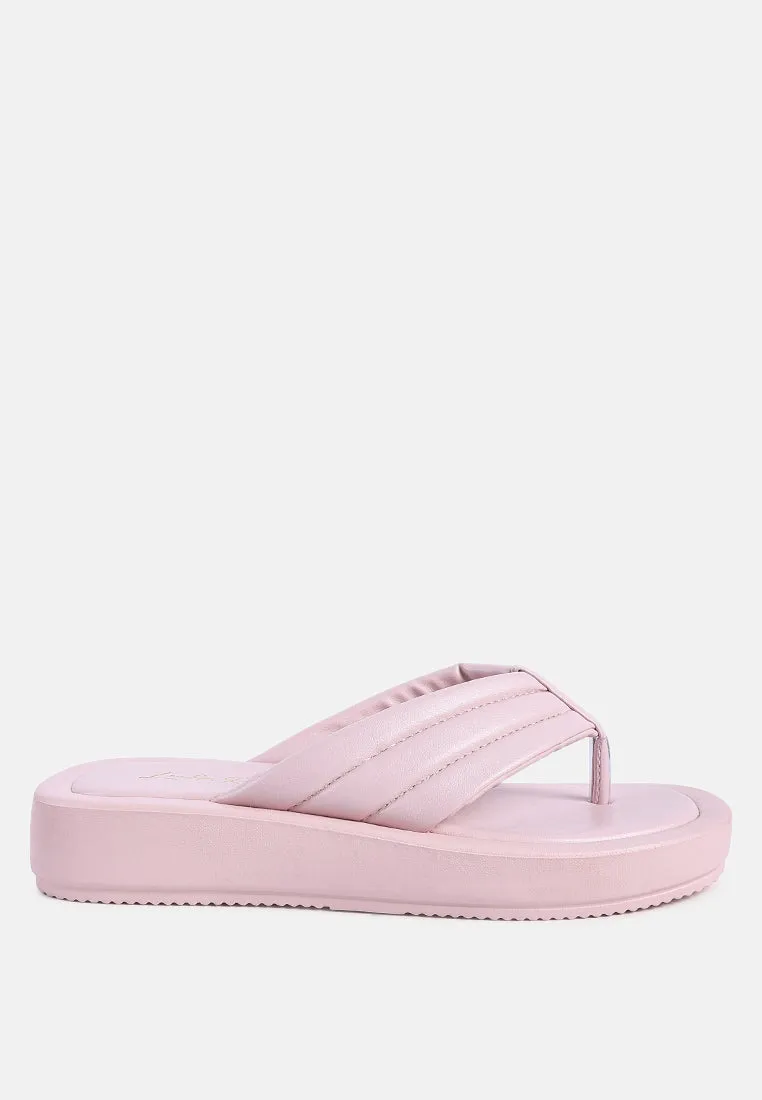 Couette Quilted Thong Platform Sandals