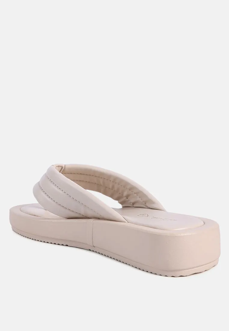 Couette Quilted Thong Platform Sandals
