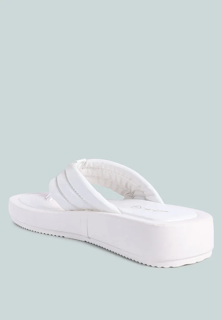 Couette Quilted Thong Platform Sandals