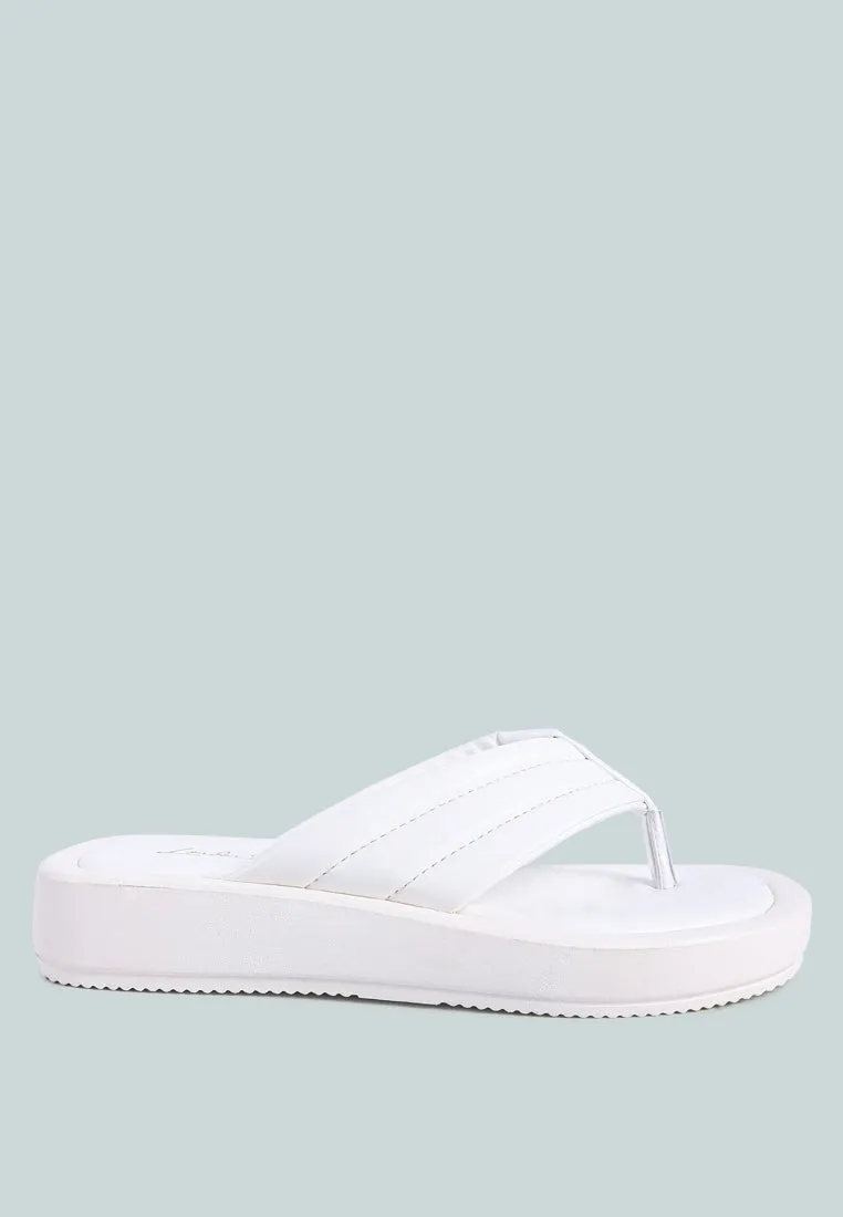 Couette Quilted Thong Platform Sandals