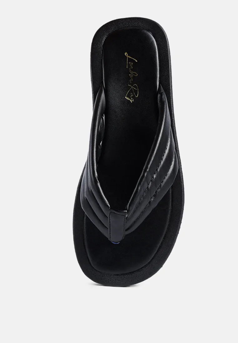 Couette Quilted Thong Platform Sandals