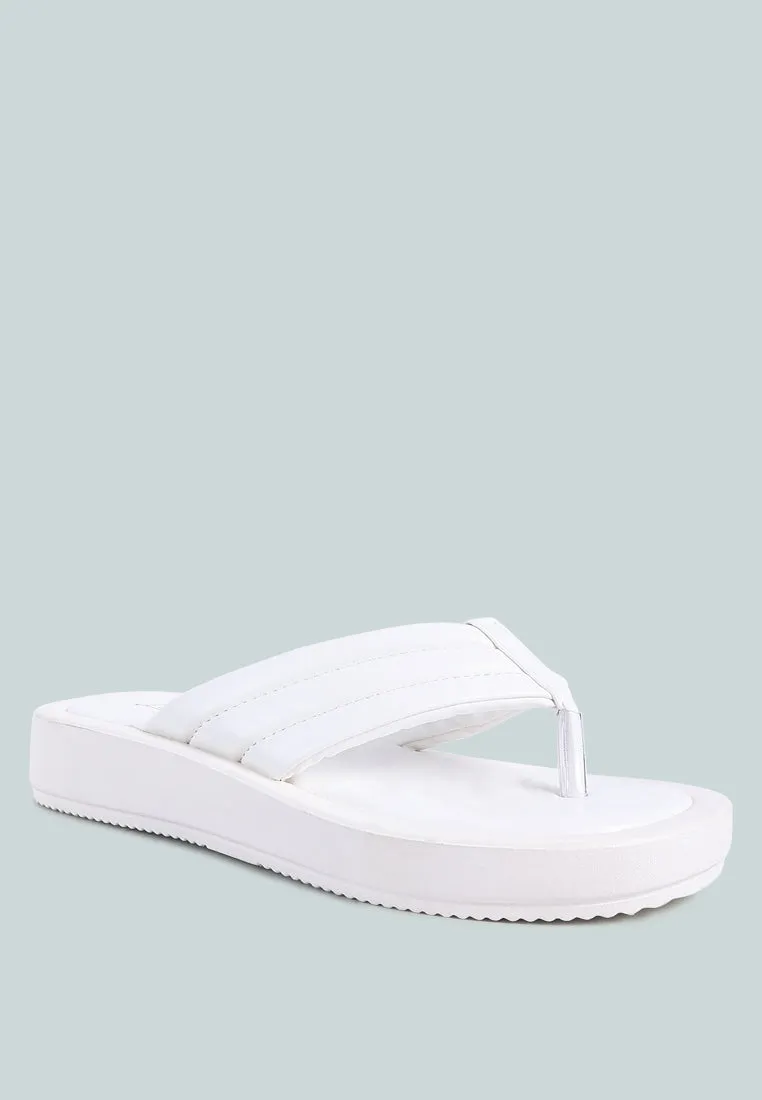 Couette Quilted Thong Platform Sandals