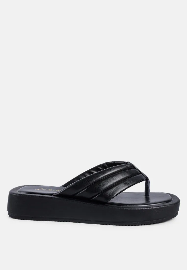 Couette Quilted Thong Platform Sandals