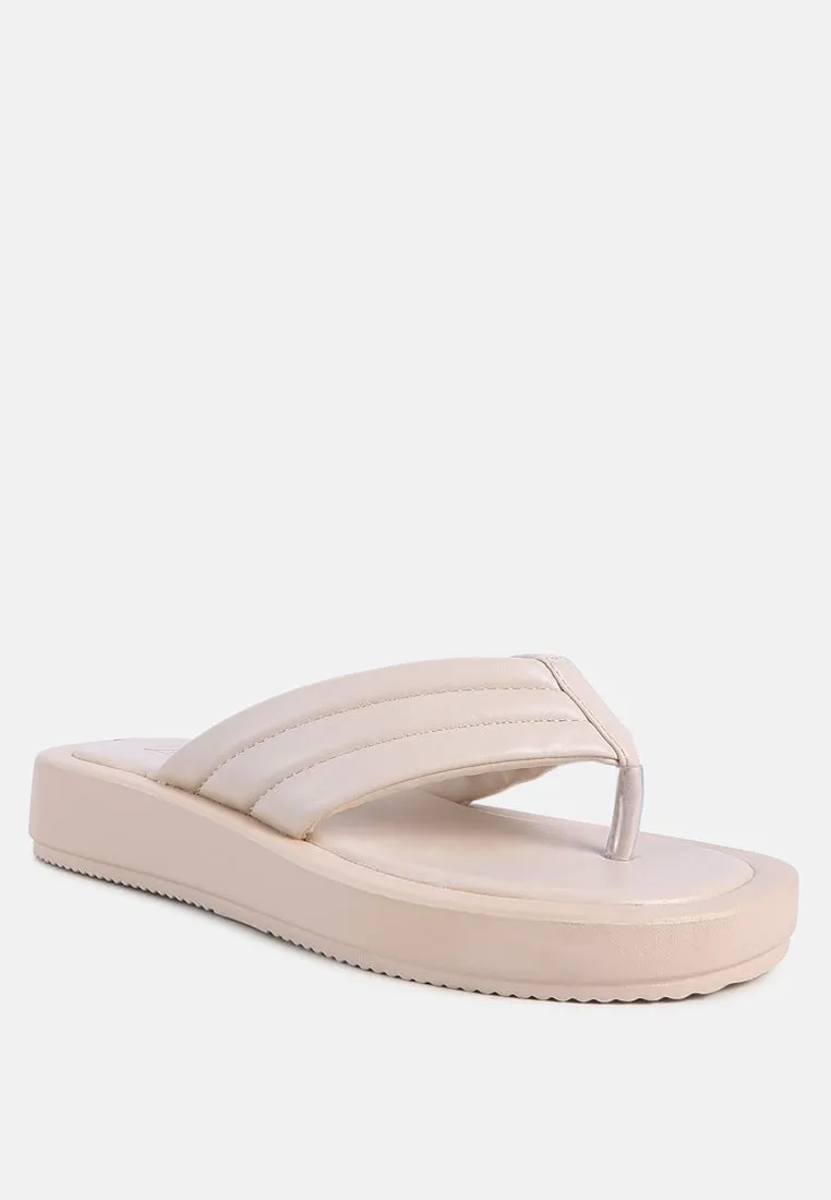 Couette Quilted Thong Platform Sandals