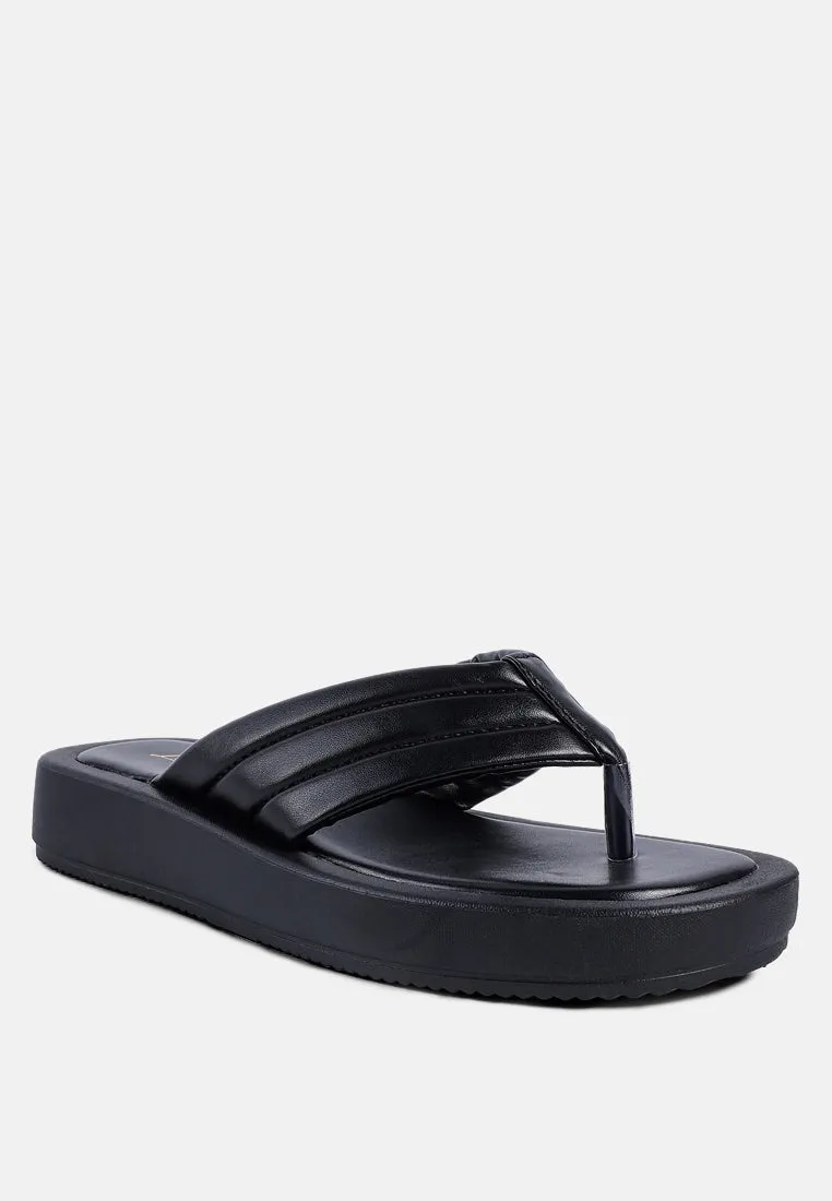 Couette Quilted Thong Platform Sandals