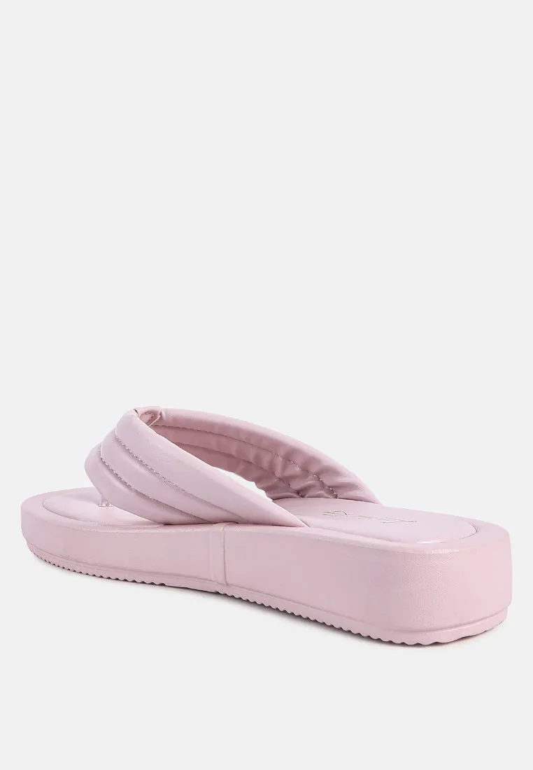 Couette Quilted Thong Platform Sandals