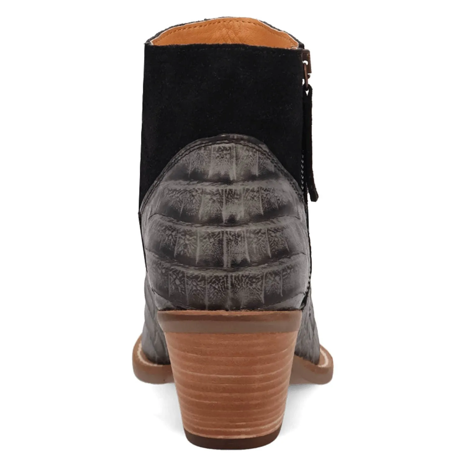 Dingo Womens Rickieie Black Leather Ankle Boots