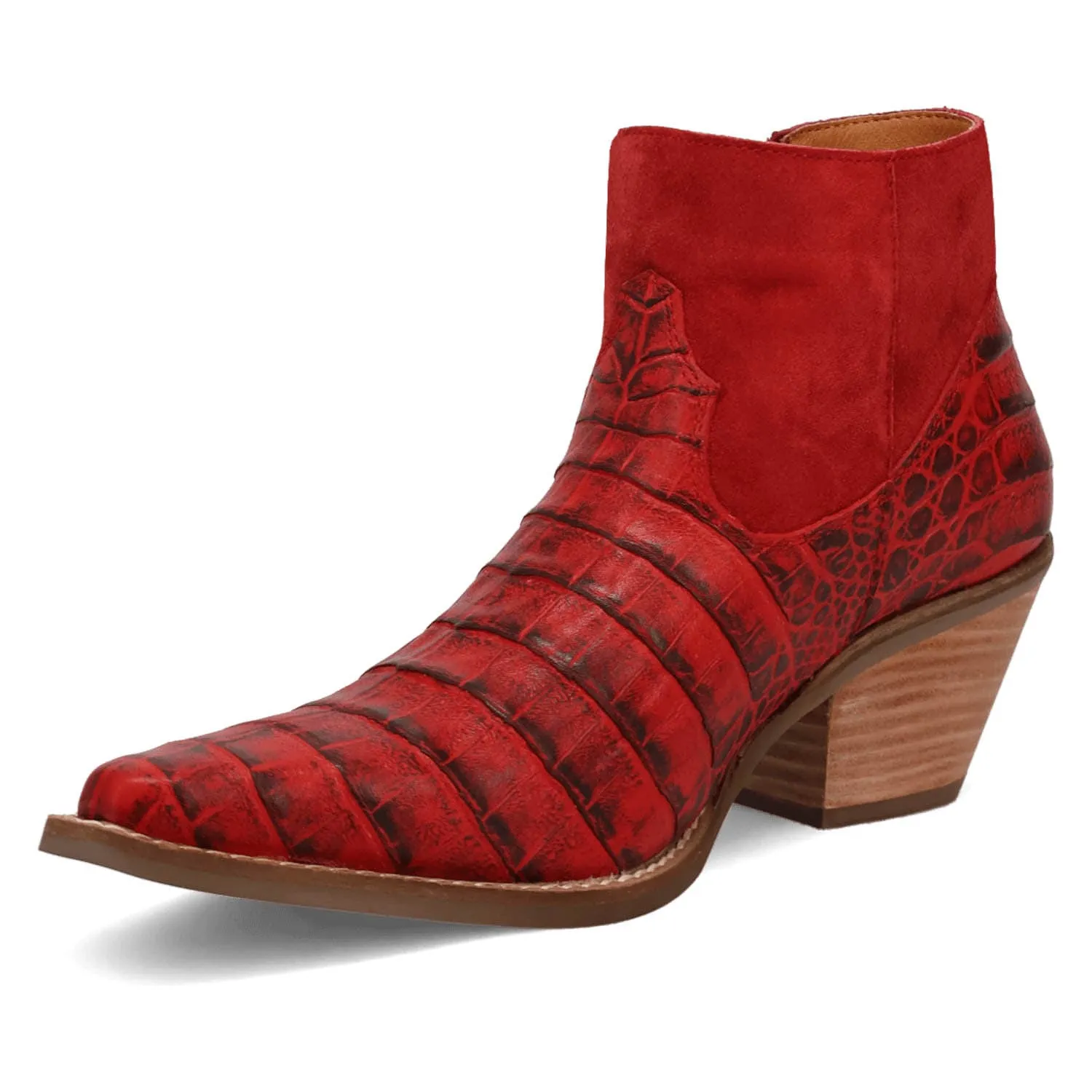 Dingo Womens Rickieie Red Leather Ankle Boots 7 M