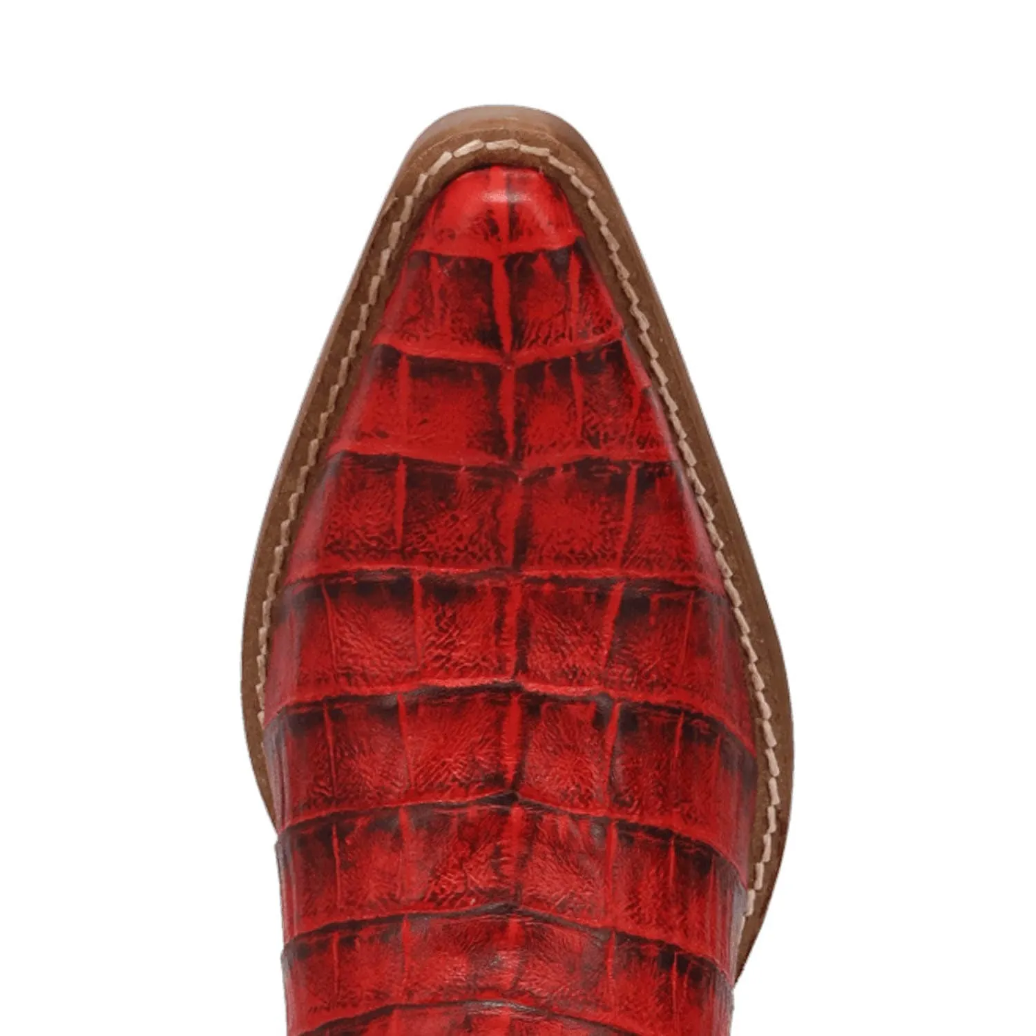 Dingo Womens Rickieie Red Leather Ankle Boots 7 M