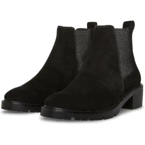 Dorothea Black Suede Ankle Booties